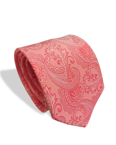 Corbata Slim De Seda Fina Rosa Pasley By Puentes Denver