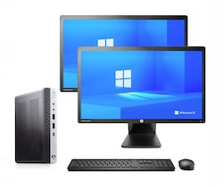 Equipo Completo Hp EliteDesk 800 G3 i5 7th 16gb RAM y 240gb SSD Doble Monitor 22" (Reacondicionado)