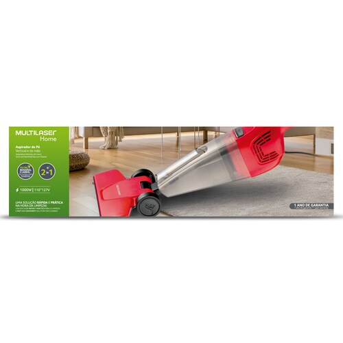 Aspiradora Vertical de Mano 600 ml Multilaser Color Rojo 