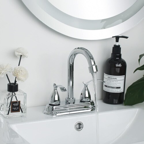 Llave Mezcladora Lavabo Baño Grifo Cromado 4'' Inoxidable SP-40066