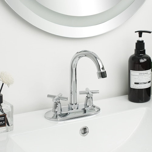 SP-40002 Mezcladora Llave Lavabo Baño Inoxidable Cuello 360 Grados 4'.
