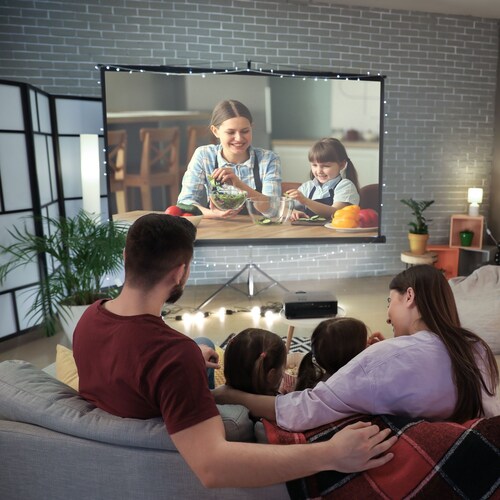 Pantalla de Proyección 100 Pulgadas HD Retráctil con Tripie