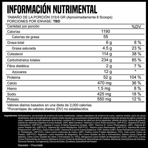 Mass Gainer Diablo Kong (12 lb) Sabor chocolate