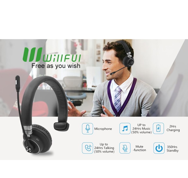 Willful auriculares bluetooth con shops micrófono