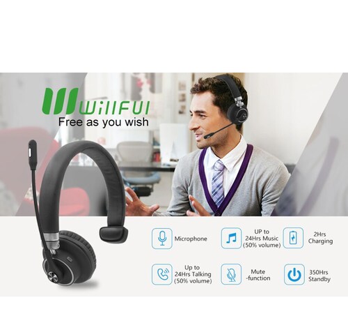 Auriculares Willful Bh-m91 Bluetooth Con Microfono Negro