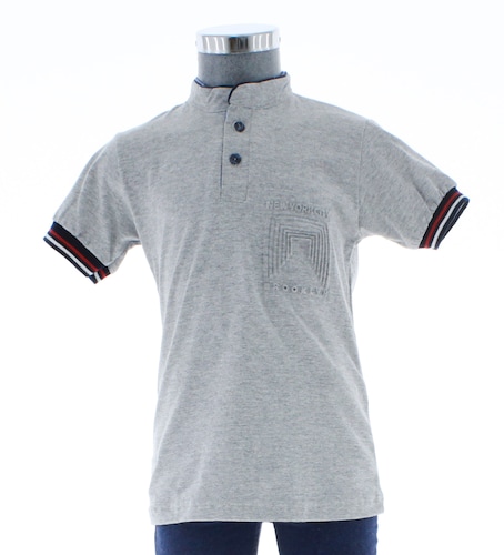 Playera Niño Algodón Gris Manga Corta 3291 1 a 18 Años.