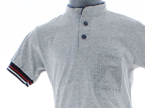 Playera Niño Algodón Gris Manga Corta 3291 1 a 18 Años.
