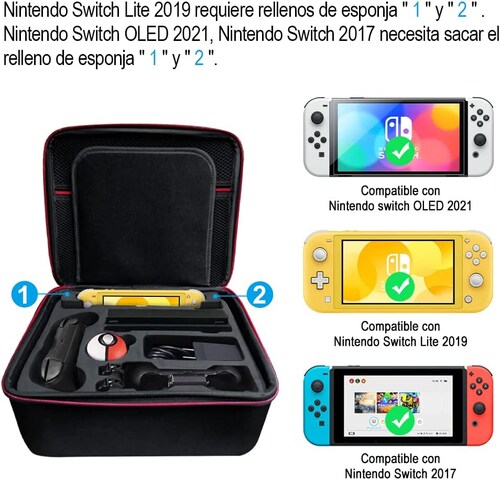 Funda de transporte para Nintendo Switch Lite – Funda de transporte  portátil con almacenamiento para juegos y accesorios Switch Lite
