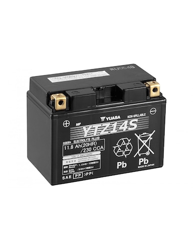 BATERÍA YUASA YTZ14S DE GEL PARA MOTO