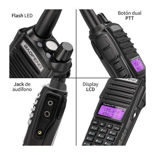 4 Pz Radio Baofeng Uv-82 Uhf Manos Libres Profesional