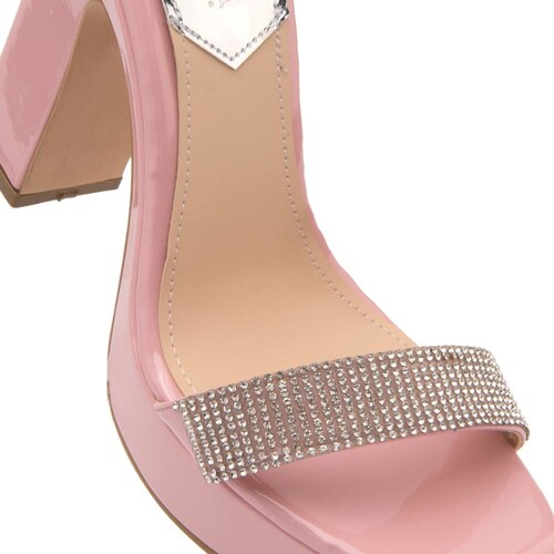 Sandalias de plataforma con tacón para ocasiones especiales, color rosa, marca Molto Bello, mod. 1083899