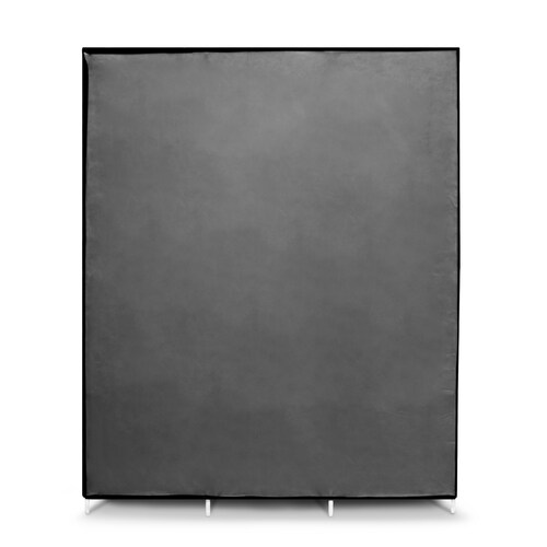 Closet Portátil Gris, Ropero Armable De Tela 3 Puertas Para Ropa