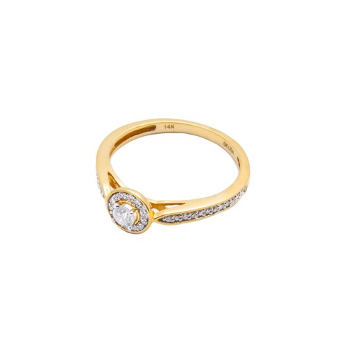 Anillo Diamante 25 Puntos Oro 14 Kilates.