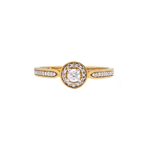 Anillo Diamante 25 Puntos Oro 14 Kilates.