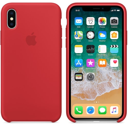 Funda de Silicon iPhone X - Rojo