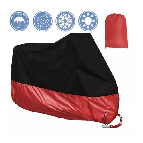 Funda Impermeable Para Motocicleta, Impermeable  Rojo/Negro XL