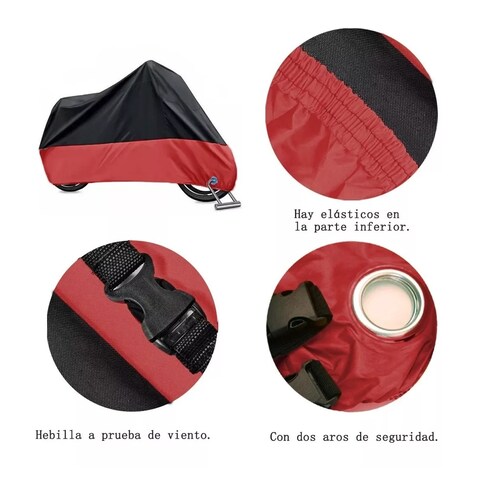 Funda Impermeable Para Motocicleta, Impermeable  Rojo/Negro XL