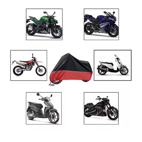 Funda Impermeable Para Motocicleta, Impermeable  Rojo/Negro XL
