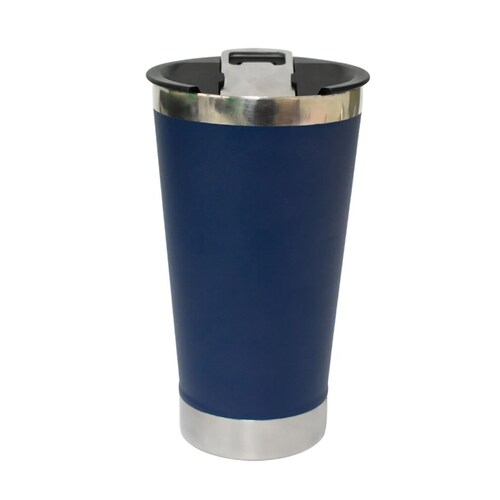 Vaso Termo Azul Con Destapador Ideal Para Bebida fría/caliente 473 ml
