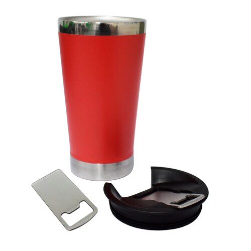 Vaso Termo Azul Con Destapador Ideal Para Bebida fría/caliente 473 ml