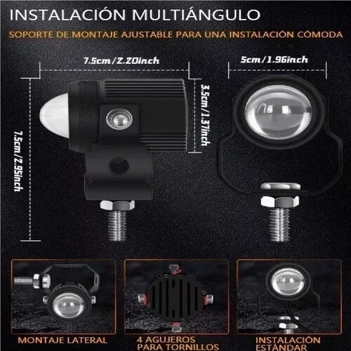 Par Luces Led Auxiliares Faros De Lupa Para Auto Moto 60w