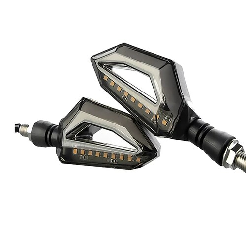 Set 2 Direccionales Focos Faros Led Motocicleta Luces Señal Giro Ambar/Azul