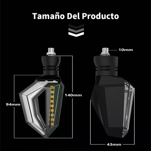 Set 2 Direccionales Focos Faros Led Motocicleta Luces Señal Giro Ambar/Azul