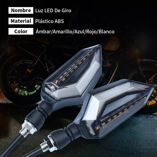 Set 2 Direccionales Focos Faros Led Motocicleta Luces Señal Giro Ambar/Rojo