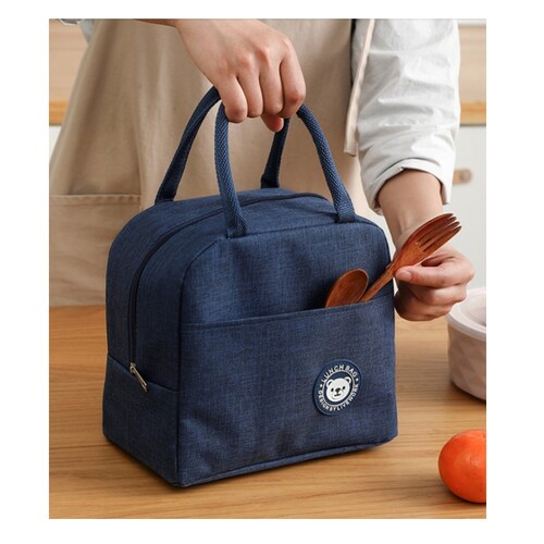 Lonchera Azul Térmica Bolsa Lunch Trabajo Aislamiento Frío Calor