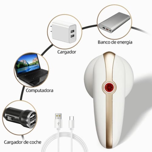 Quita Pelusa Recargable Ropa Removedor Eléctrico Portát Blanca