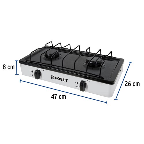PARRILLA DE 2 QUEMADORES MAS KIT DE INSTALACION MANGUERA -REGULADOR -NIPLES -CINTA