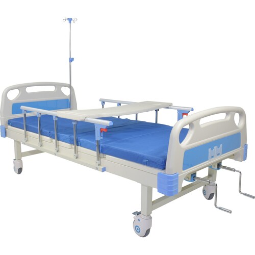 Cama Hospital Manual 2 Posiciones Barandales Aajustables 260kg Incluye Colchon Soporte Suero Hospitalaria