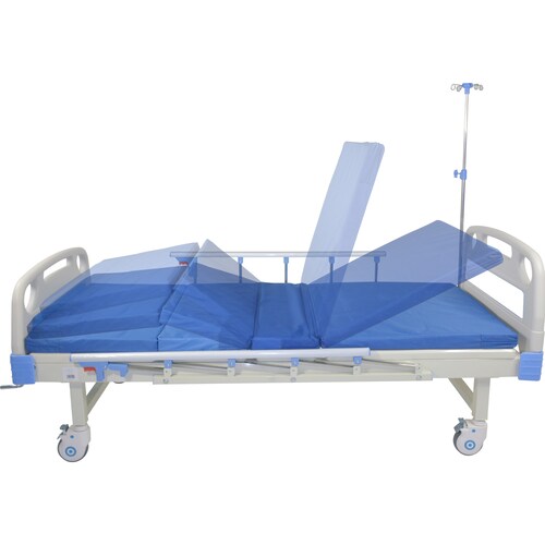 Cama Hospital Manual 2 Posiciones Barandales Aajustables 260kg Incluye Colchon Soporte Suero Hospitalaria