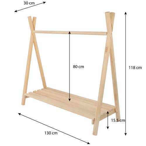 Ropero Perchero Montessori De Madera - Niños Y Niñas Duduk .