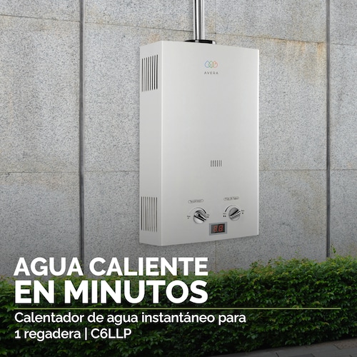 AVERA Calentador Boiler de Agua Instantáneo para Gas LP 1 servicio C6L