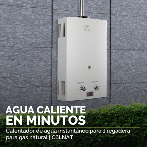 Calentador Boiler de Agua Instantáneo para Gas Natural 1 servicio Avera C6LNAT