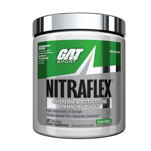 Pre-Entreno Gat Sport Nitraflex 300g 30 Serv. - Manzana Verde