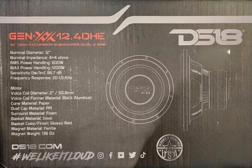 Subwoofer Ds18 12 Pulgadas Gen-xx12.4dhe Gran Potencia