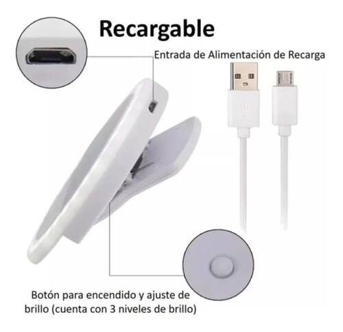 Aro Luz Led Iluminacion Flash  para Camara Blanco