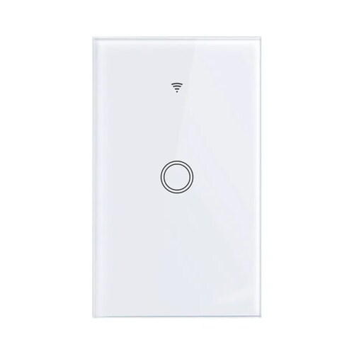 Interruptor Apagador Inteligente Wifi en Elegante Cristal Templado con 1 Boton de Contacto Touch es Compatible con Asistentes Alexa y Google / Master / IOT-WLSWITCH1