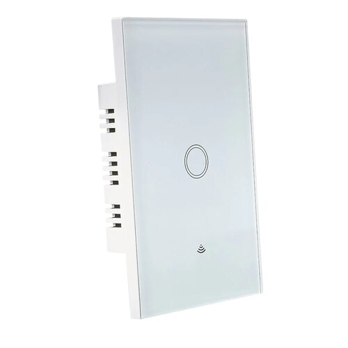 Interruptor Apagador Inteligente Wifi en Elegante Cristal Templado con 1 Boton de Contacto Touch es Compatible con Asistentes Alexa y Google / Master / IOT-WLSWITCH1