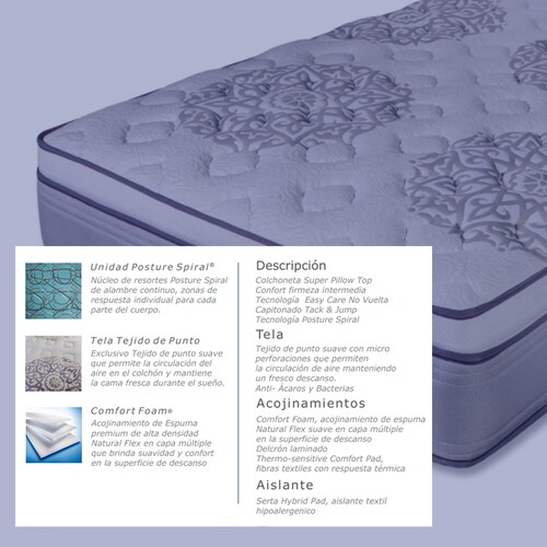 Colchón Matrimonial Crono Serta Ortopédico Comfort Foam 100% Hipoalergénico