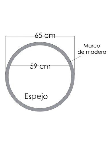 Espejo Redondo Con Marco De Madera de Tzalam 65cm acabado natural