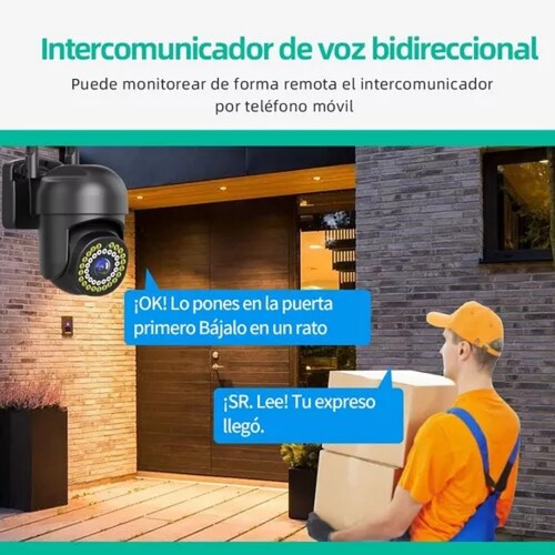 Cámara Wi-Fi de seguridad para exteriores con intercomunicador