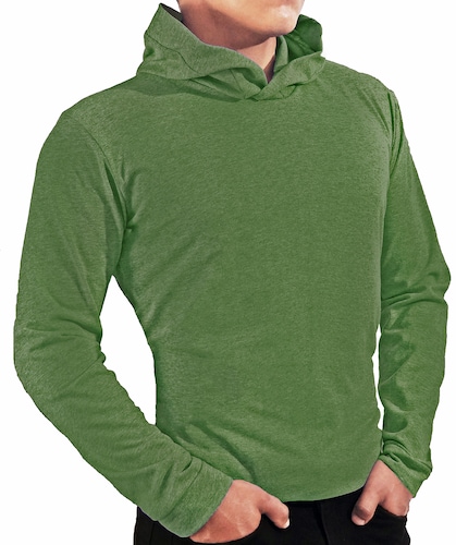 Playera Manga Larga Con Gorro Hombre, Basica, Capucha