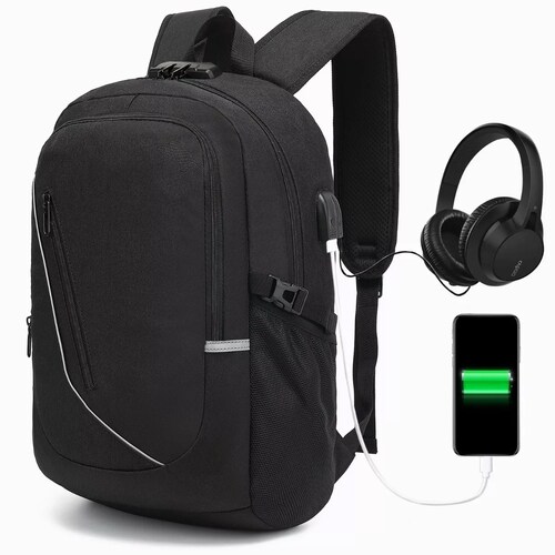 Mochila Antirrobo De 30l Con Cargador Usb Laptop 15.6 Impermeable
