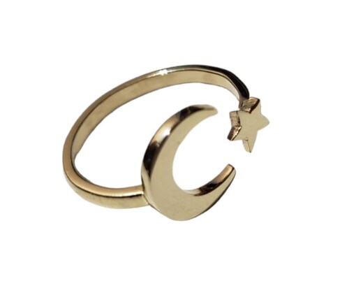 Anillo Kayi Luna y estrella Oro 10k