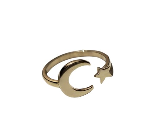 Anillo Kayi Luna y estrella Oro 10k