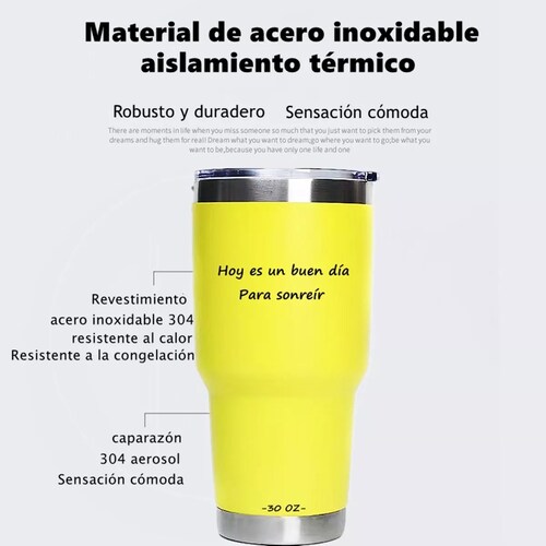 Termo Térmico Tipo Yeti Inoxidable Taza Amarillo