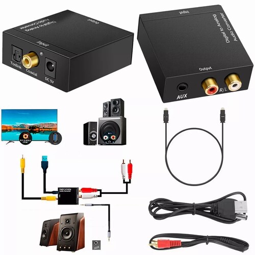 Adaptador Digital Coaxial Con Cable Óptico 